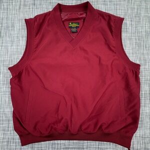 Vintage Tres Bien Golf Men's XL Maroon V-Neck Windbreaker Pullover Vest
